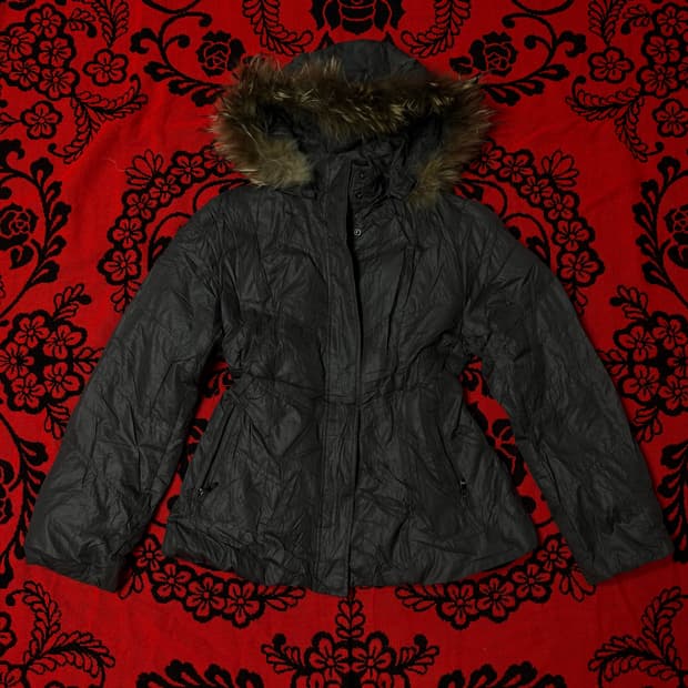 Vintage 00's Grunge Punk Fur hood parka
