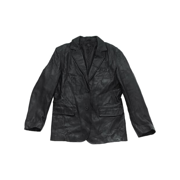 TWO BUTTON LEATHER BLAZER