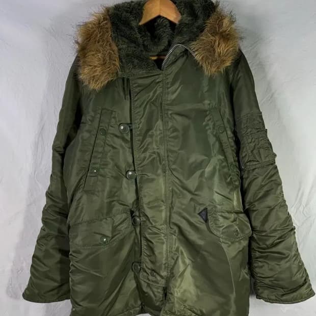 알파인더스트리 카키 야상 패딩 자켓 s