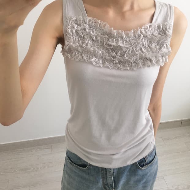 silver lace sleeveless