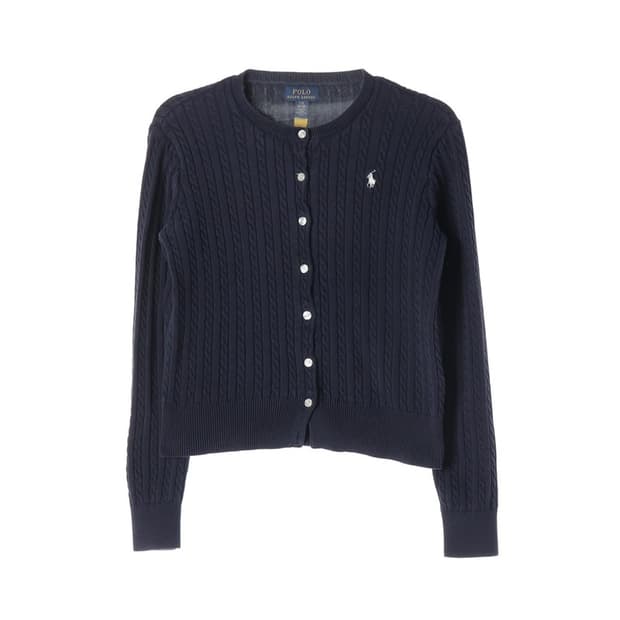 폴로 랄프로렌 네이비 케이블 니트 가디건 L 12-14
