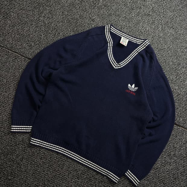 90s 아디다스 올드스쿨 트레포일 박시핏 스웨터 1954