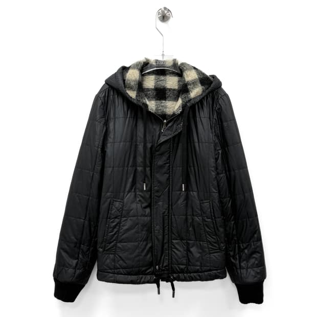 돌체앤가바나 체크 리버서블 후드 패딩 자켓