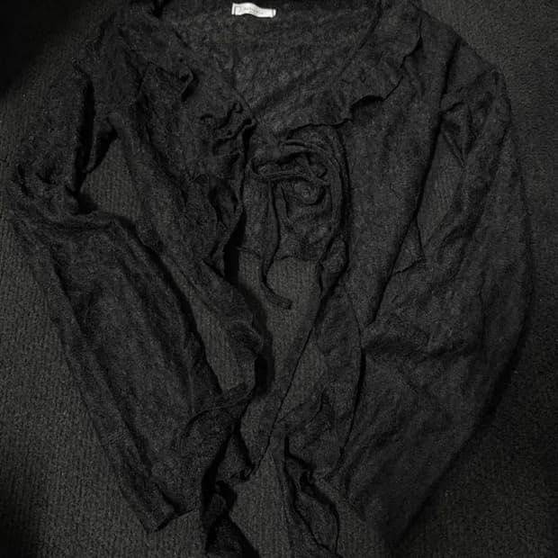 빈티지 페어리 프릴 레이스 가디건 크루빈티지 파우닝 큐빈