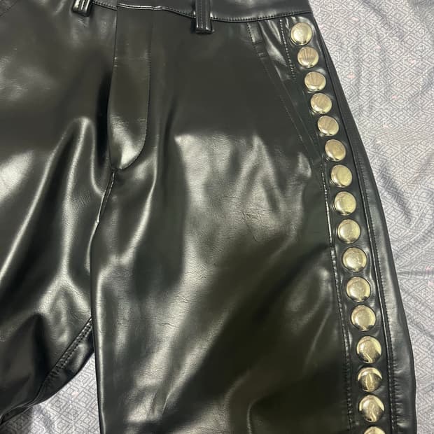 studded leather trouser