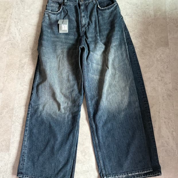 23SS 발렌시아가 더블 프론트 데님 팬츠 다크블루 S 새상품