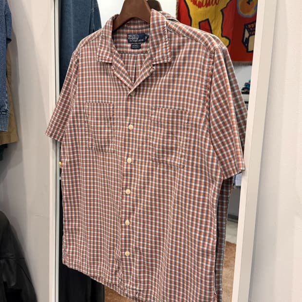 90s Polo RL 폴로 랄프로렌 CALDWELL 체크 캠프 반팔 셔츠