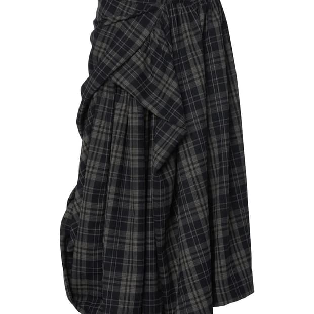 구매) FLAREUP 플레어업 비대칭 드레이프 레이어드 롱 스커트