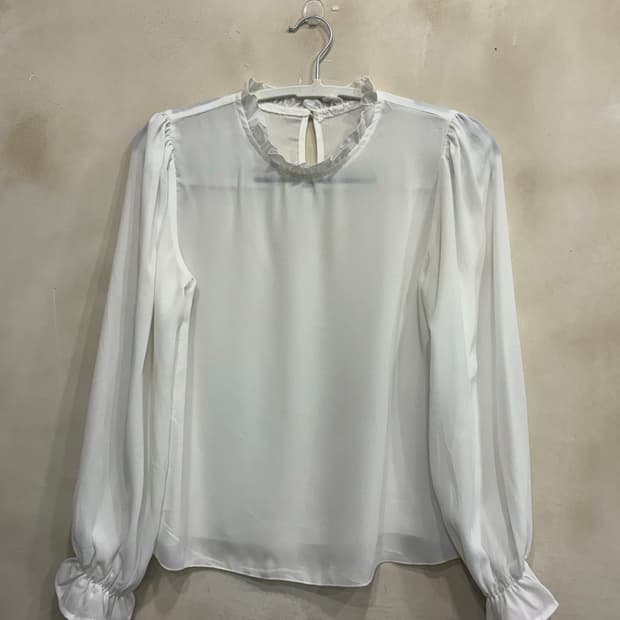 일본빈티지 화이트 레이스 블라우스