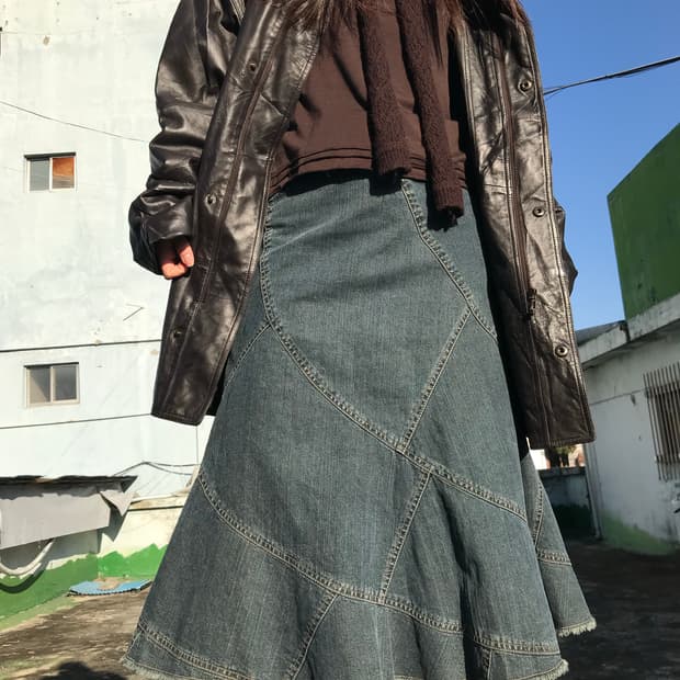 빈티지 데님 스커트 