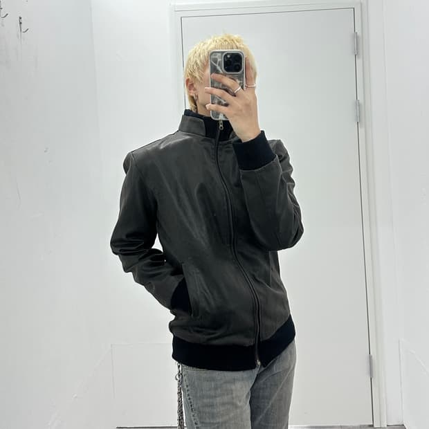 Grunge dark brown coating bomber