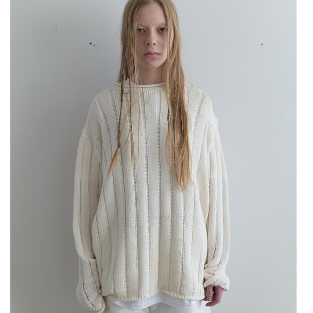 낫띵에브리띵 니트 OVERSIZED YARN SWEATER (ivory)
