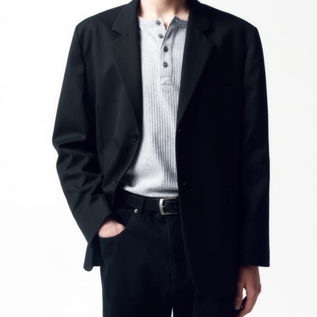 (오늘만급처)인사일런스 오버사이즈 울블레이저 블랙L 새상품