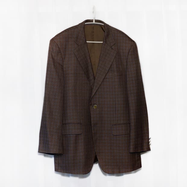 로가디스 골든텍스 울실크 체크 블레이저 자켓 (100)