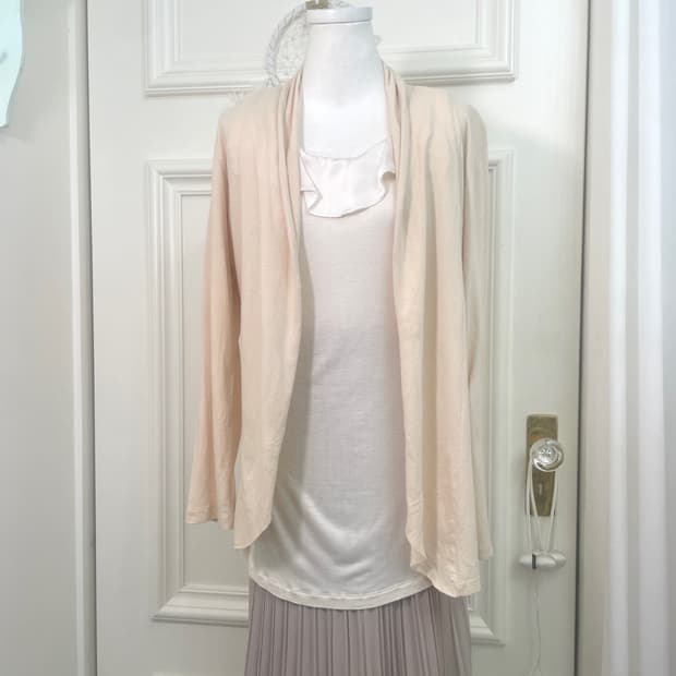 sheer coral cotton open cardigan&ivory s