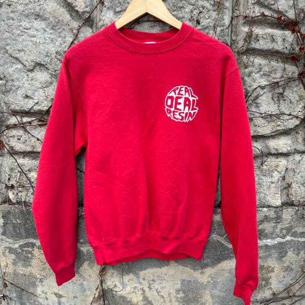 챔피온 빈티지 양면 프린팅 스웻 셔츠 맨투맨 레드 s