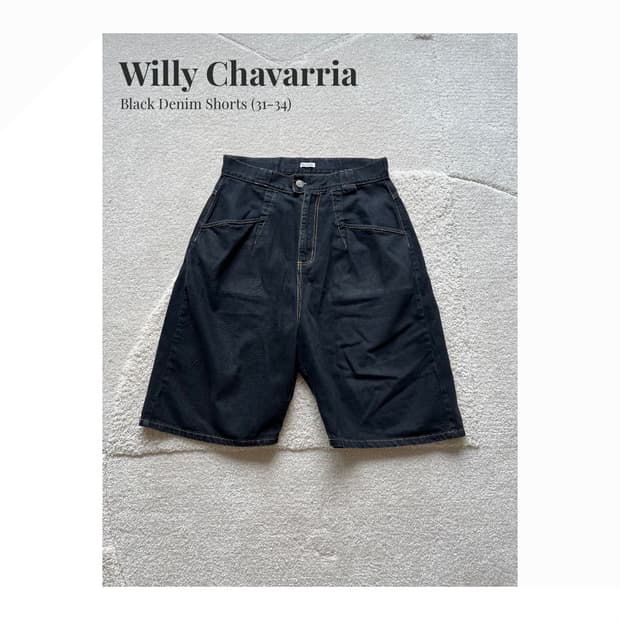 Willy Chavarria 블랙 데님 쇼츠 (31-34)