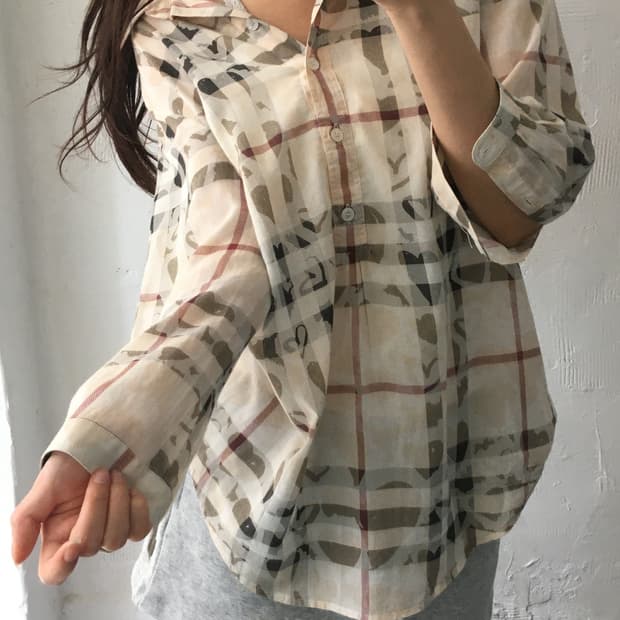 Burberry 버버리 브릿 하트패턴 코튼 셔츠 블라우스