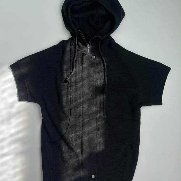 [90] 시스템 한섬 울 케이프 니트 가디건 후드 집업 자켓