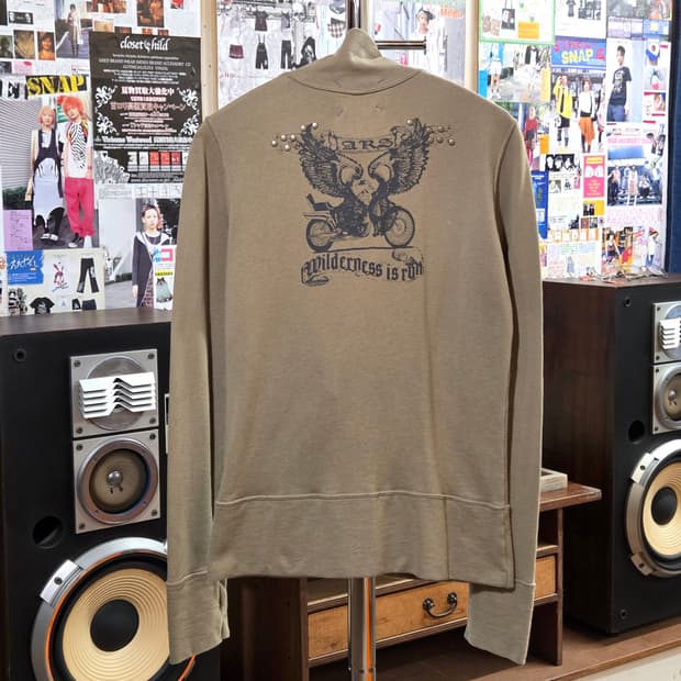 JPN 펑크 Y2K 후면 스터드 투웨이 코튼 집업