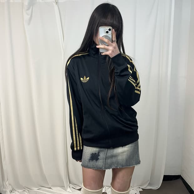 Adidas Black & Gold Firebird Jersey