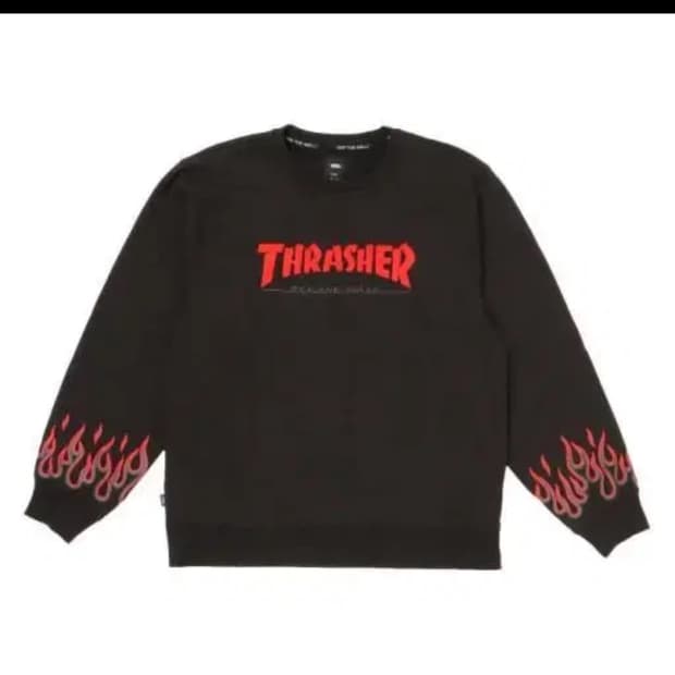 (XL) Thrasher x Vans 콜라보 플레임 맨투맨