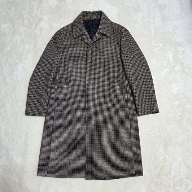 (100)보스트로 남성 하운드투스 체크 코트