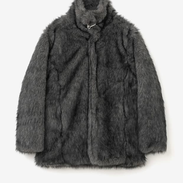 밀로우먼 퍼 자켓 차콜 색상 M