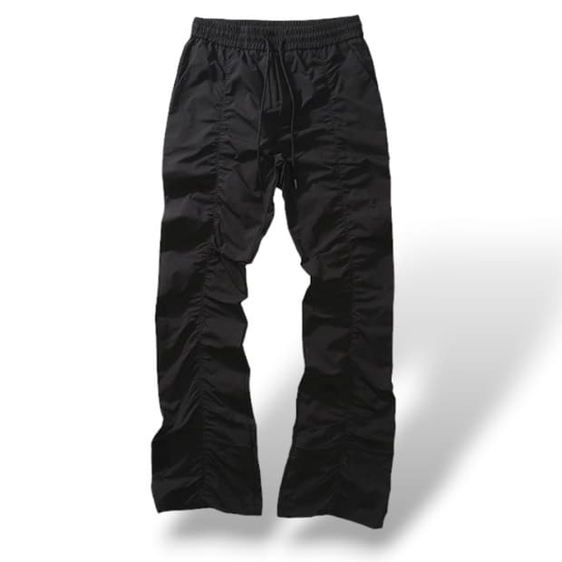 릭 스타일핏 나일론 셔링 곱창 주름핏 팬츠 