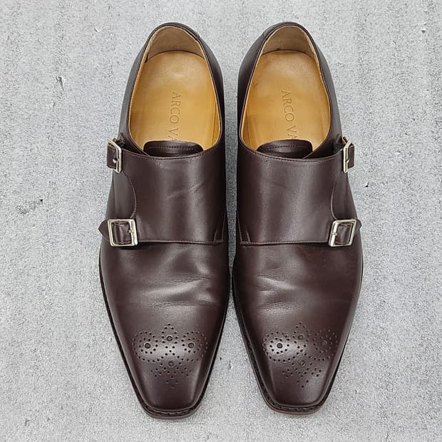 수제화 명가 ARCO VALENO 남성 더블 몽크 스트랩 핸드메이드 로퍼