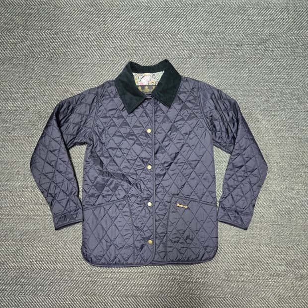 바버 타워 퀼트 자켓 네이비