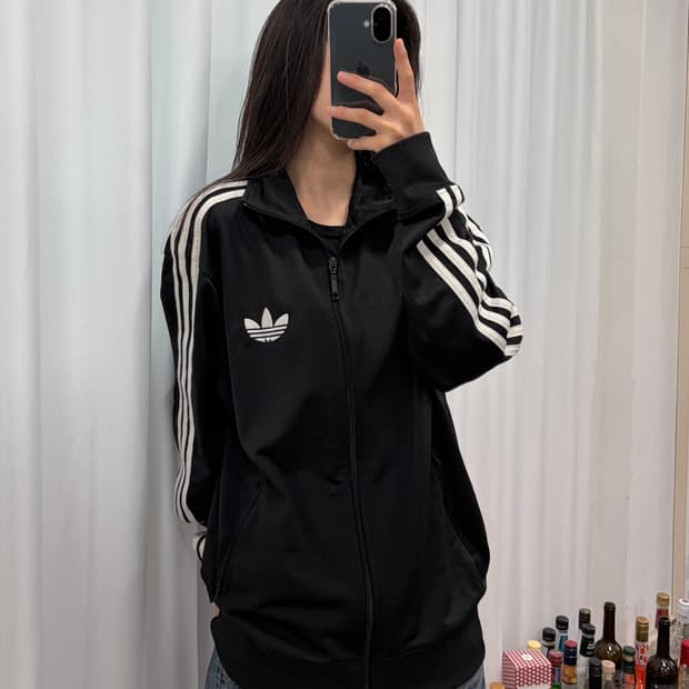 [L]아디다스 구형 파이어버드 블랙 트랙탑 져지