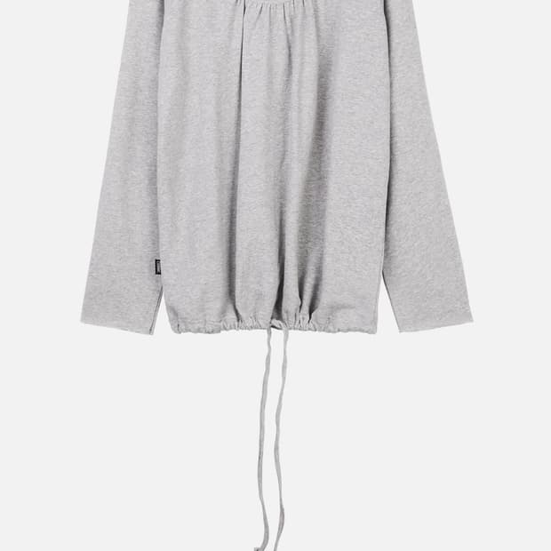 세릭 라운드 헴 스트링 탑 그레이