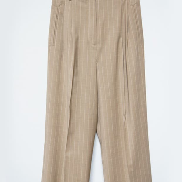 Max Mara 정품 스트라이프 핀턱 슬랙스 베이지 40