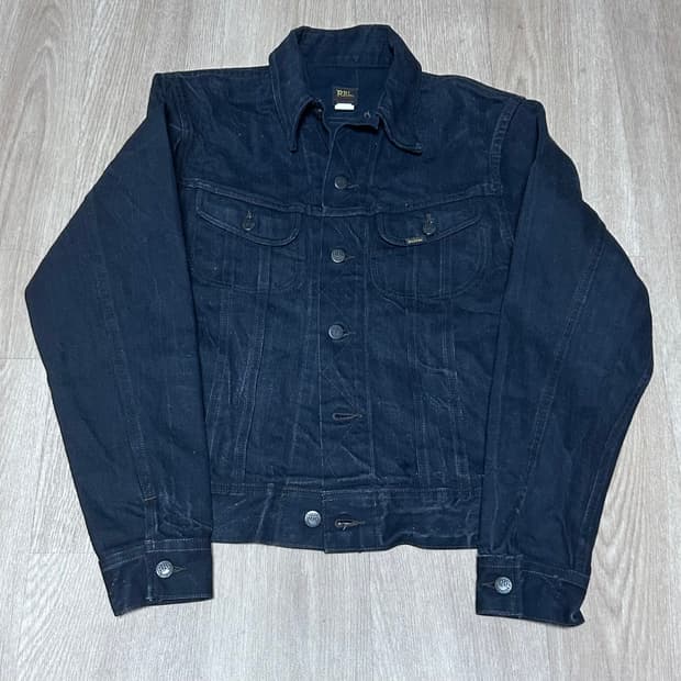 RRL LOT 271 블랙 흑청 데님 트러커 자켓 S