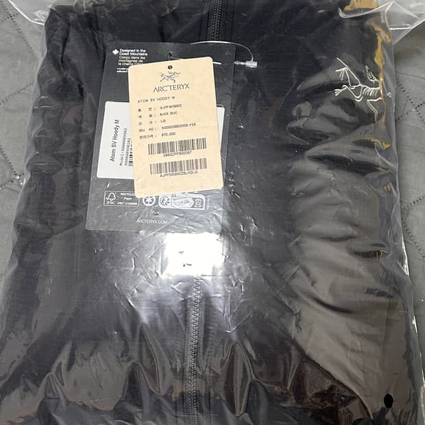 아크테릭스 25fw 아톰 sv 후드 블랙 L 새상품