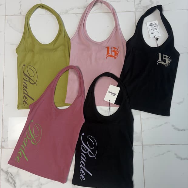Badee 배디 Ribbed Halter Top 홀터넥 나시