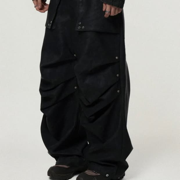 IDWS Hibiki Vegan Leather Pants BLACK(2)