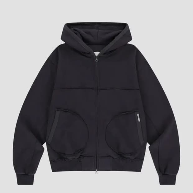 더바이닐하우스 컷 오프 후드 집업 퍼플 L