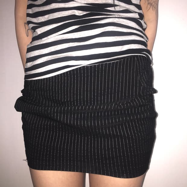 빈티지 스트라이프스커트