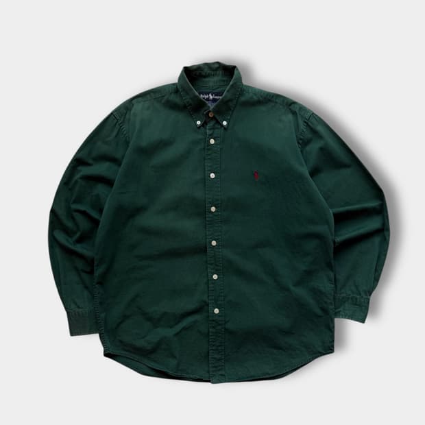 폴로 랄프로렌 90‘s USA 해비코튼 딥그린 셔츠