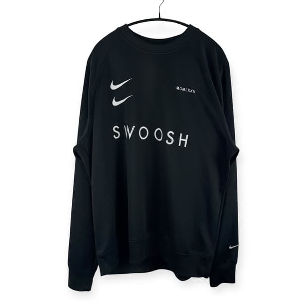(XL) 나이키 더블 스우시 트랙 맨투맨 블랙