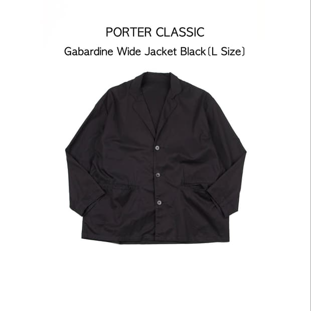 PORTER CLASSIC 개버딘 와이드 자켓 블랙