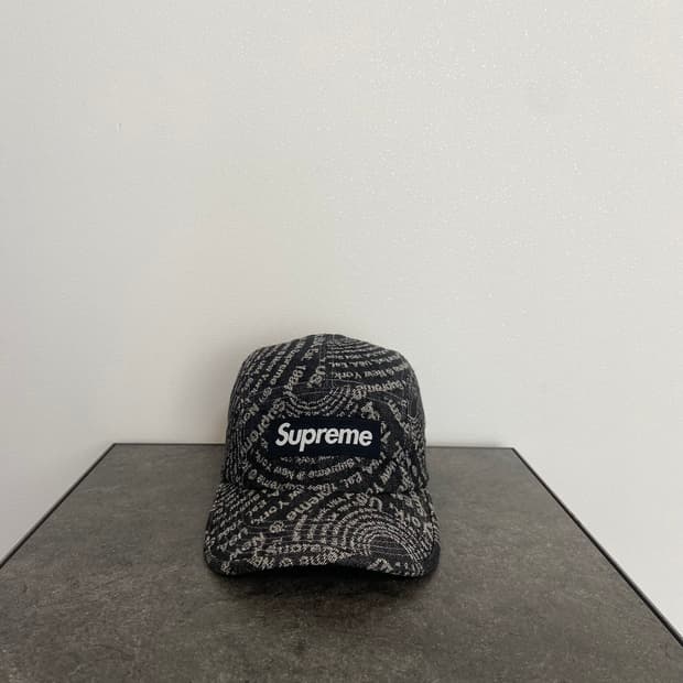 (OS) 슈프림 박스로고 캠프캡 모자 데님 블랙
