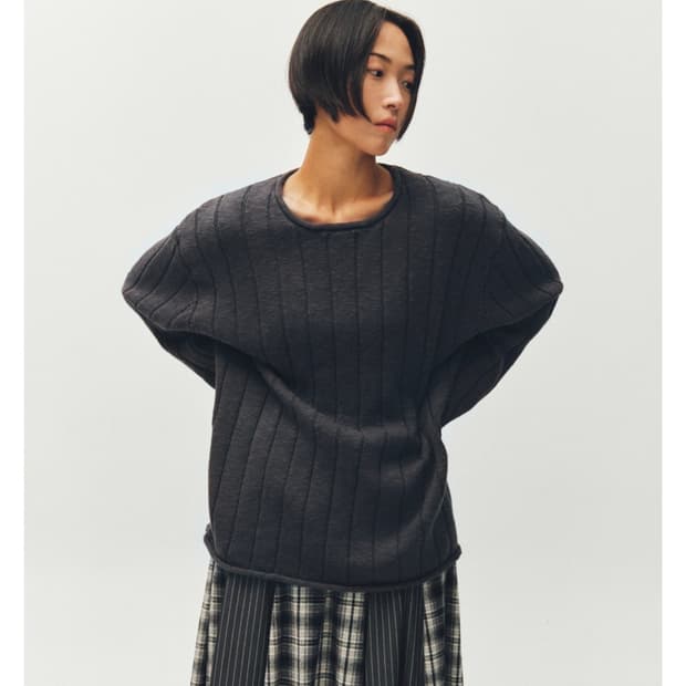 새상품) 플리즈프로젝트 니트 리브드 니트 차콜