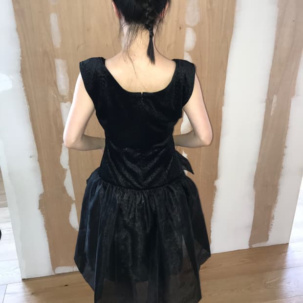 vintage velvet pattern dress