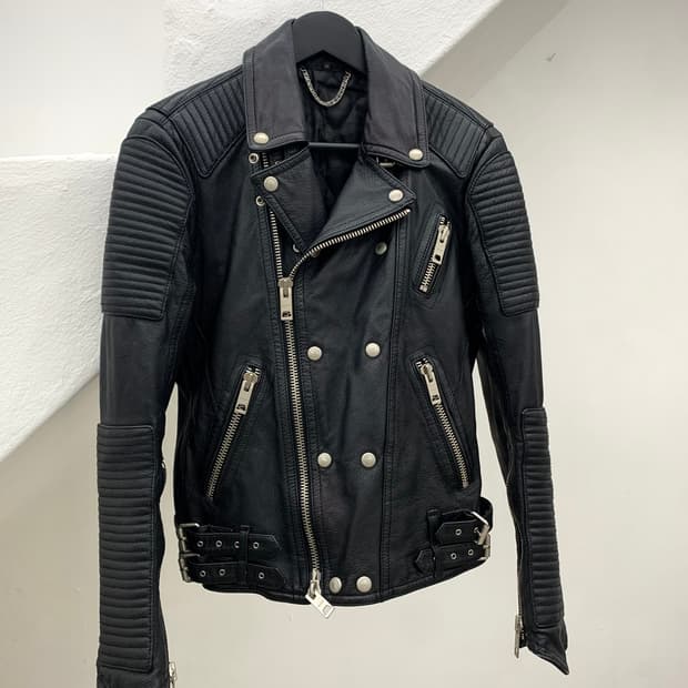 Biker lambskin leather rider jacket 