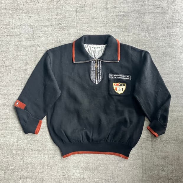 일본 빈티지 munsingwear 니트 반집업