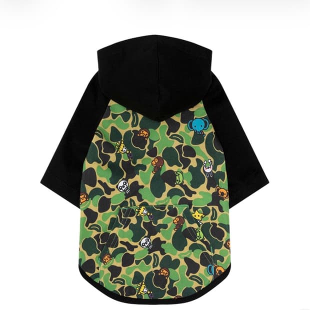 베이프 펫 카모 후드티