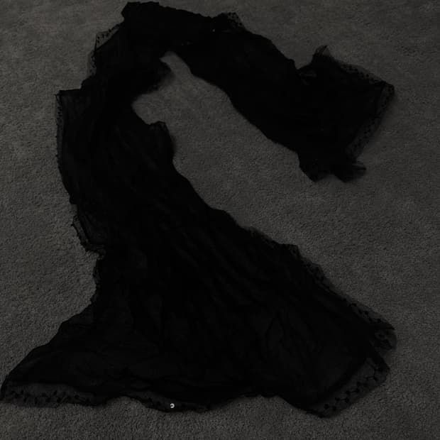 Vintage v-kei punk mood black scarf